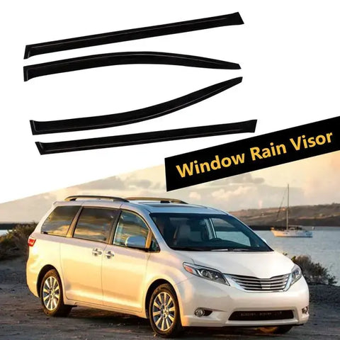 Window Visor Vent Rain Shades Guards Deflectors For 11-18 Toyota Sienna ECCPP