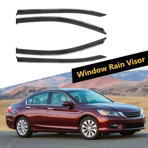 Window Visor Vent Shades Guards Deflectors For 13-17 Accord Sedan Polycarbonate ECCPP