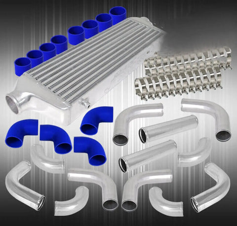 X12 Turbo Piping Kit+Fmic Bar And Plate Intercooler +Blue Coupler +T-Bolt Clamps AJP DIST