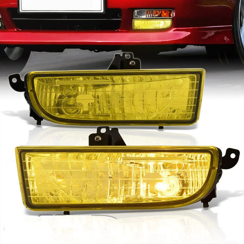 Yellow Driving Bumper Fog Lights Lamps + Switch For 1997-2001 Honda Prelude BB6 AJP DIST