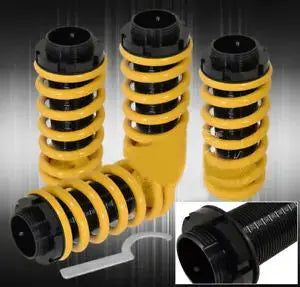 Yellow Lowering Scaled Adjustable Coilover Springs Sleeves For 1988-2000 Civic AJP DIST