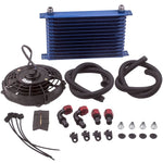 13 Row Trust Oil Cooler+ 7inch Electric cooling Fan MAXPEEDINGRODS