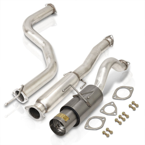 Honda Civic Hatchback 1992-1995 N1 Style Stainless Steel Catback Exhaust System Gunmetal (Piping: 2.5" / 65mm to 3.0" / 76mm | Tip: 4.5")