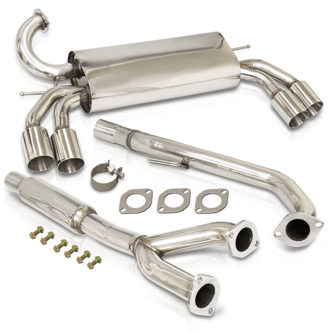 Hyundai Genesis Coupe 3.8L Turbo 2010-2016 Quad Tip Stainless Steel Catback Exhaust System (Piping: 2.5" / 65mm | Tip: 3.5")