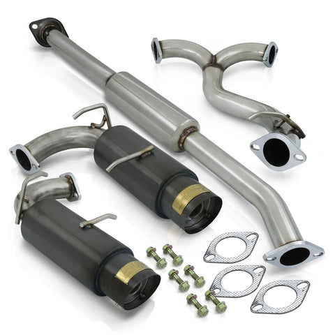 Scion FRS 2013-2016 / Subaru BRZ 2013-2016 Dual Tip Stainless Steel Catback Exhaust System Gunmetal (Piping: 2.5" / 65mm | Tip: 4.0")