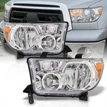 Toyota Tundra 2007-2013 / Sequoia 2008-2017 Factory Style Headlights Chrome Housing Clear Len Amber Reflector