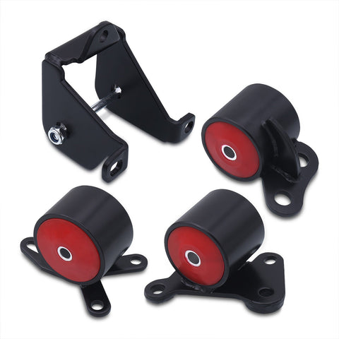 Honda Civic 1996-2000 D to B Series Conversion Engine Motor Mount Black with Red Polyurethane Bushings