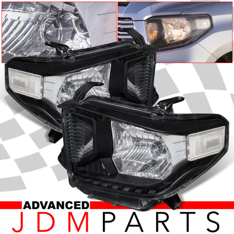 Toyota Tundra 2014-2021 Factory Style Headlights Black Housing Clear Len Clear Reflector