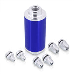 Universal High Flow Inline Fuel Filter Kit Blue