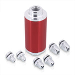 Universal High Flow Inline Fuel Filter Kit Red