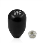 Universal 5 Speed M10x1.5 Type-R Style Shift Knob Black with White Lettering