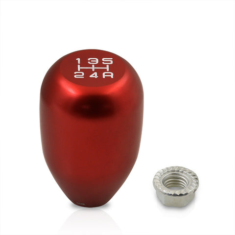 Universal 5 Speed M10x1.5 Type-R Style Shift Knob Red with White Lettering