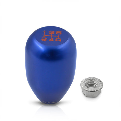 Universal 5 Speed M10x1.5 Type-R Style Shift Knob Blue with Red Lettering