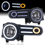 Toyota FJ Cruiser 2007-2014 LED DRL Bar Projector Headlights Black Housing Clear Len Clear Reflector