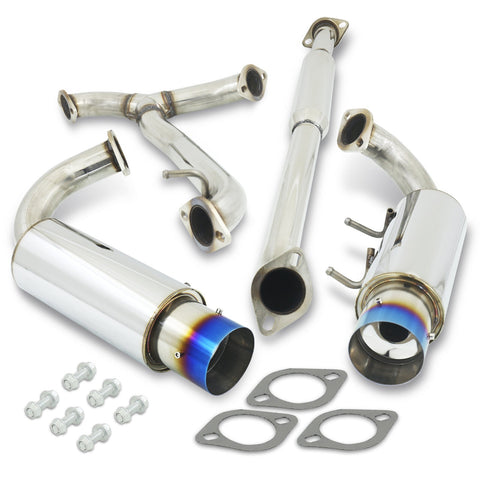 Scion FRS 2013-2016 / Subaru BRZ 2013-2016 Dual Tip Stainless Steel Catback Exhaust System Burnt Tip (Piping: 2.5" / 65mm | Tip: 4.0")