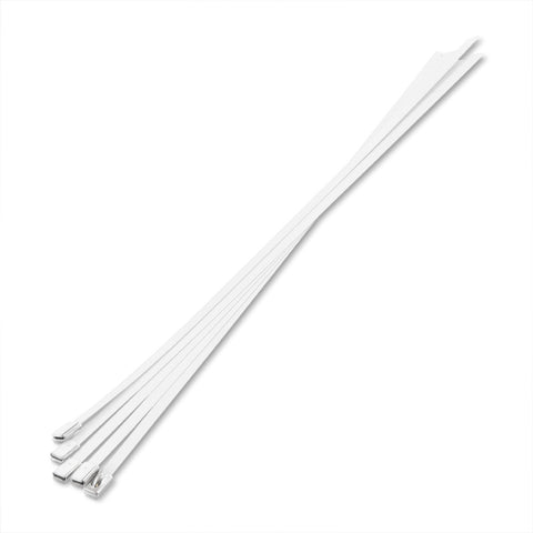 (5 Pack) 12" Zip Ties Stainless Steel White