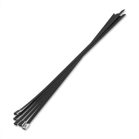 (5 Pack) 12" Zip Ties Stainless Steel Black