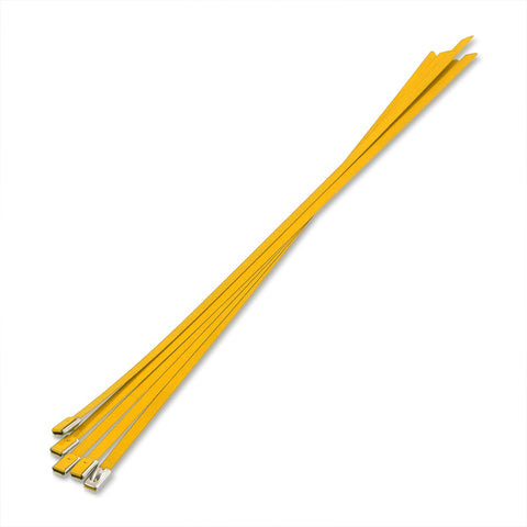 (5 Pack) 12" Zip Ties Stainless Steel Orange