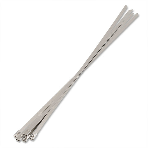 (5 Pack) 12" Zip Ties Stainless Steel Chrome