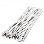 (100 Pack) 12" Zip Ties Stainless Steel White