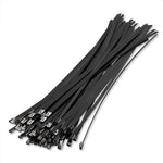 (100 Pack) 12" Zip Ties Stainless Steel Black