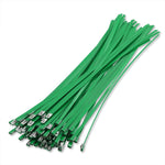 (100 Pack) 12" Zip Ties Stainless Steel Green