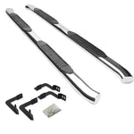 05-20 Nissan Frontier Crew Stainless 4"Chrome Curved Oval Step Nerf Bar Kit DNA MOTORING