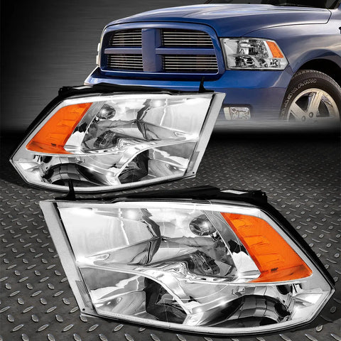 09-18 Ram 1500 2500 3500 Chrome Housing Amber Corner Headlight Head La ...