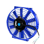 10" 12V ELECTRIC SLIM PUSH/PULL BLUE ENGINE COOLING/RADIATOR FAN+MOUNTING KIT DNA MOTORING