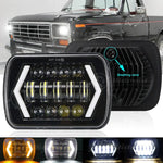 105W 7X6" 5X7" Led Headlight Drl For F-250 F-350 F-450 F-550 Super Duty 99-2010 EB-DRP