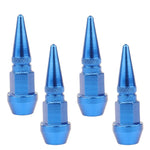 (4) Blue Aluminum Spike Wheel/Tire Air Valve Cover Metal Fits Car/Truck/Bicycle ECCPP