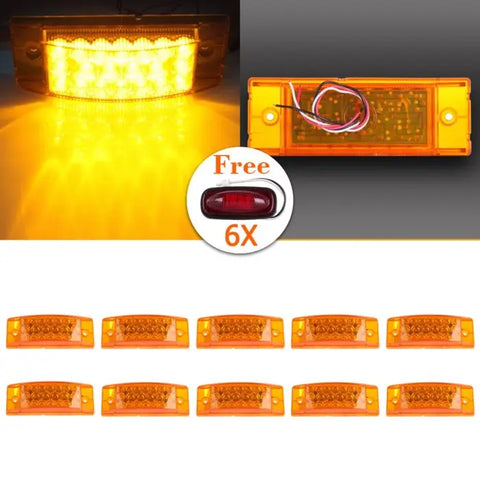 10x amber side marker lights 20 led Peterbilt Truck trailer + free lights ECCPP