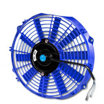 12" 12V ELECTRIC SLIM PUSH/PULL BLUE ENGINE COOLING/RADIATOR FAN+MOUNTING KIT DNA MOTORING