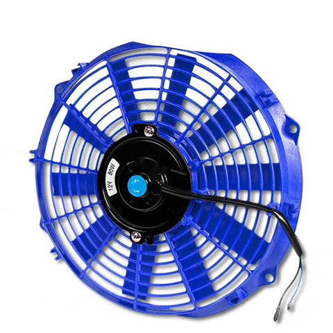 12" 12V ELECTRIC SLIM PUSH/PULL BLUE ENGINE COOLING/RADIATOR FAN+MOUNTING KIT DNA MOTORING