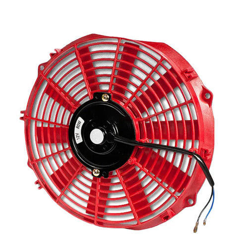 12" 12V ELECTRIC SLIM PUSH/PULL RED ENGINE BAY COOLING/RADIATOR FAN+MOUNTING KIT DNA MOTORING