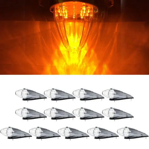 13X 17 led Amber universal Led Torpedo Roof cab marker Top Running truck light ECCPP