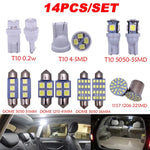 14Pcs Led Interior Package Kit For T10 36Mm Map Dome License Plate Lights White EB-DRP