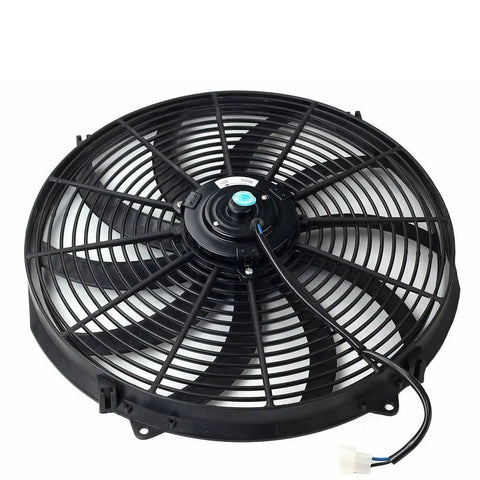 16" Electric Radiator/Engine Cooling Fan+Mounting Zip Tie Kit Black Universal BLACKHORSERACING