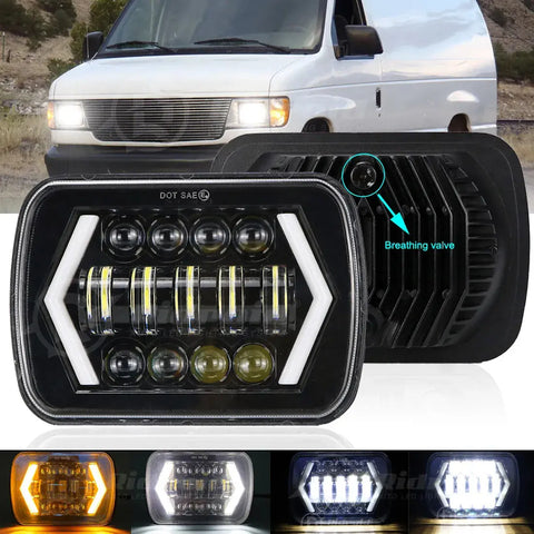 1X Hi/Lo 7X6 5X7 Led Headlight For Chevy Truck Express Cargo Van 1500 2500 3500 EB-DRP