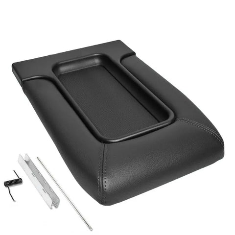 2001-2007 SILVERADO/SIERRA SEAT CENTER CONSOLE LID KIT ARM REST LATCH BLACK DNA MOTORING