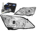 2007-2011 Honda Crv Chrome Clear Side Projector Headlight W/Led Kit+Cool Fan DNA MOTORING