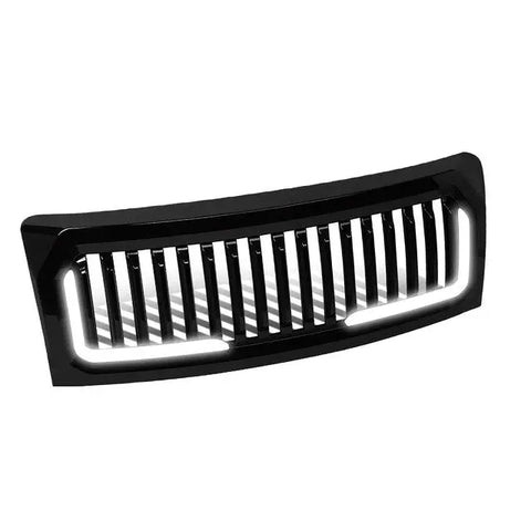 2009-2014 Ford F-150 Vertical Slat Glossy Front Bumper Grille W/U-Led Drl DNA MOTORING