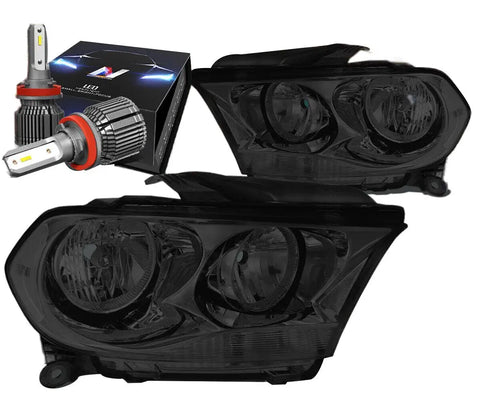 2011-2013 Dodge Durango Turn Signal Headlight Lamp W/Led Kit+ Fan Smoked DNA MOTORING