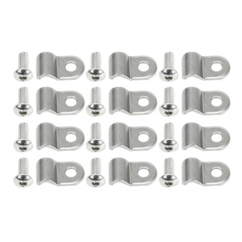 24Pcs 1/4" Stainless Steel Brake Line Clamps & Screw Street Rods For Dune Buggy BLACKHORSERACING