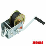 2500Lbs Nylon Strap 2 Gear Hand Winch Hand Crank Gear Winch Atv Boat Trailer BLACKHORSERACING