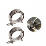 2Pcs 3" Inch V-Band Clamp & Flanges Kit Mild Steel Downpipe Intercooler Turbo BLACKHORSERACING