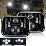 2X 120W 5X7'' 7X6'' Led Headlight Hi-Lo Beam Projector For Jeep Cherokee Xj Yj EB-DRP