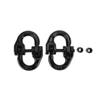 (2) 1/2" G80 Coupling Link Tow Hitch Safety Chain Hammer Lock Black For Truck BLACKHORSERACING