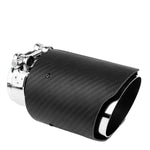 3.5"Oulet Real Carbon Fiber Cover Stainless Steel Catback Exhaust Muffler Tip DNA MOTORING
