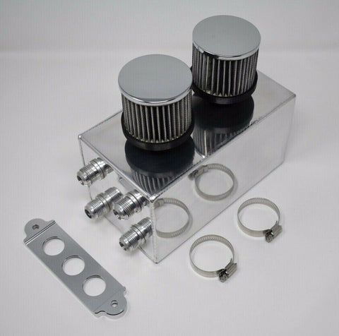 Pro Series Oil Catch Can For Honda Civic Acura Integra 4 Port -10AN Silver ðŸ‡ºðŸ‡¸ JackSpania Racing